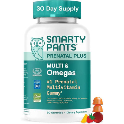 SmartyPants Gomitas prenatales multivitamínicas con Omega 3 DHA/EPA, biotina, vitaminas D3, B12, A, K y zinc