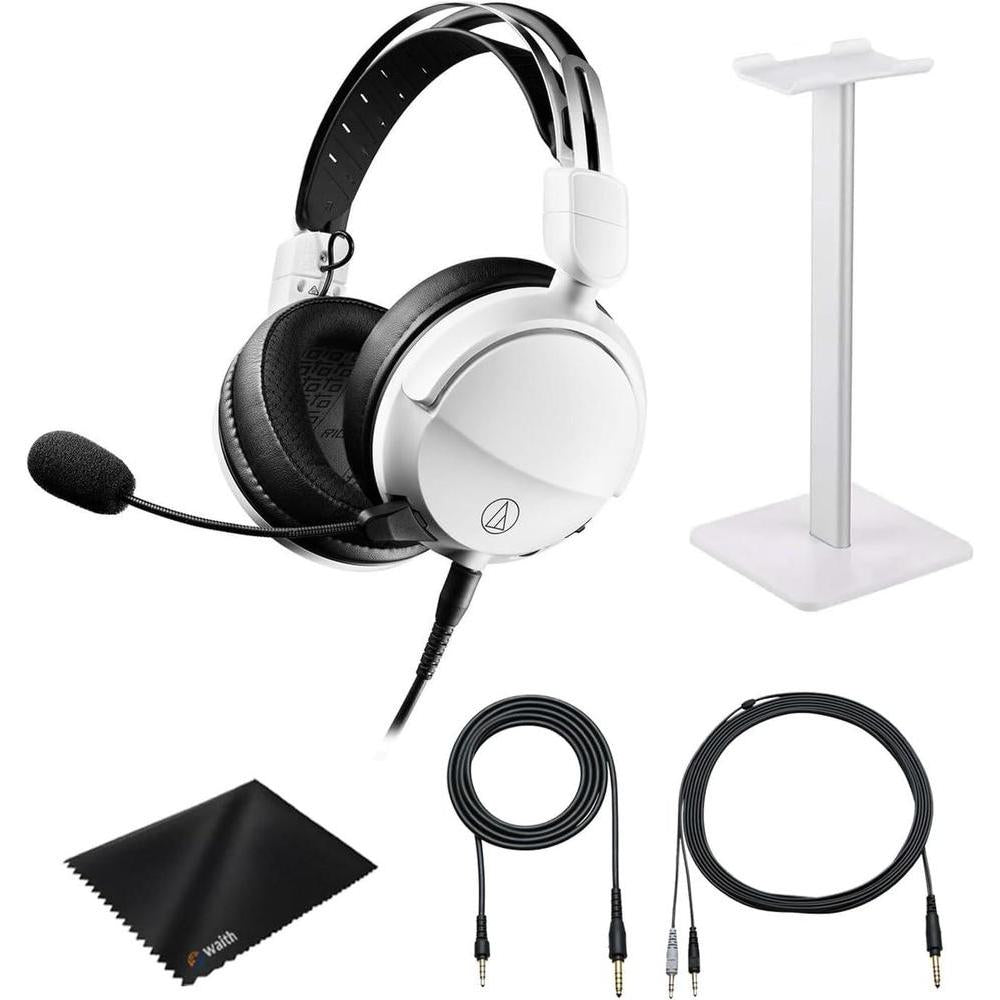 Audio-Technica ATH-GL3 Auriculares de alta fidelidad para juegos con micrófono desmontable y soporte