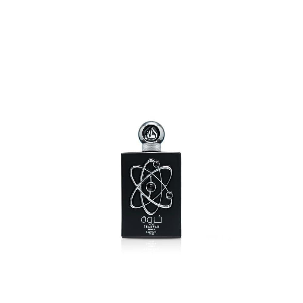 Lattafa Perfumes Tharwah Silver para Eau de Parfum en spray unisex, fragancia fresca y duradera