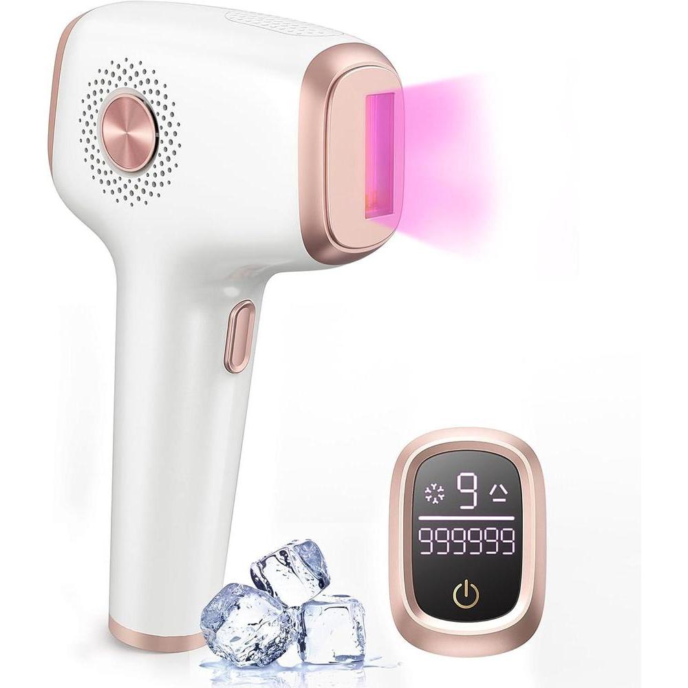 Depiladora IPL INNZA con cuidado de enfriamiento. 999,999 flashes y resultados duraderos, eliminador de vello sin dolor para mujeres