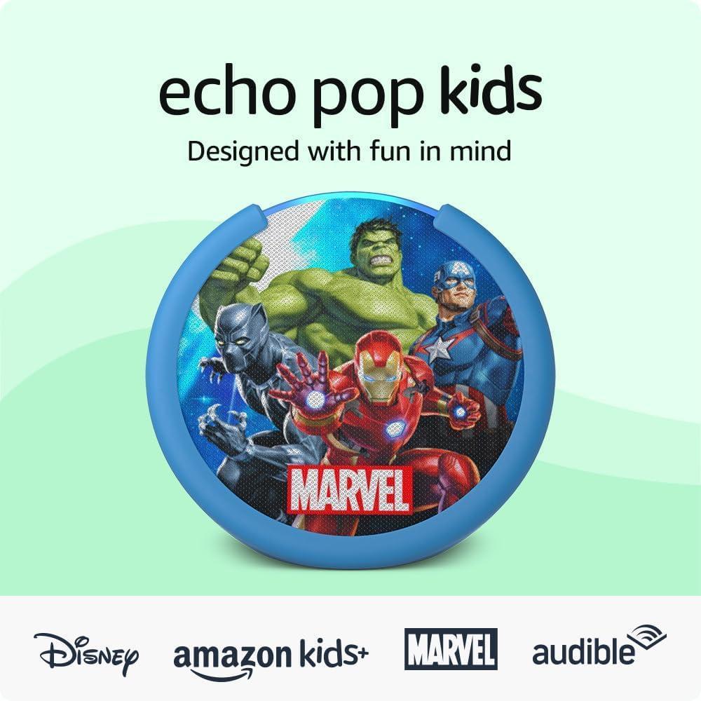 Echo Pop Kids - Parlante inteligente con Alexa - Avengers de Marvel