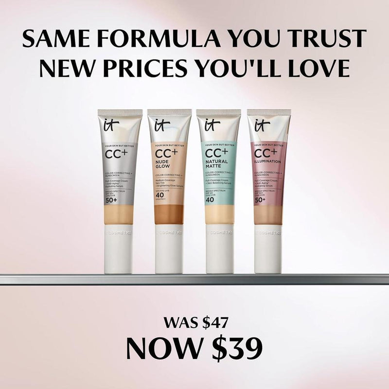 IT Cosmetics CC+ Cream: Base de Cobertura Completa con SPF 50+ y Suero Hidratante Antienvejecimiento