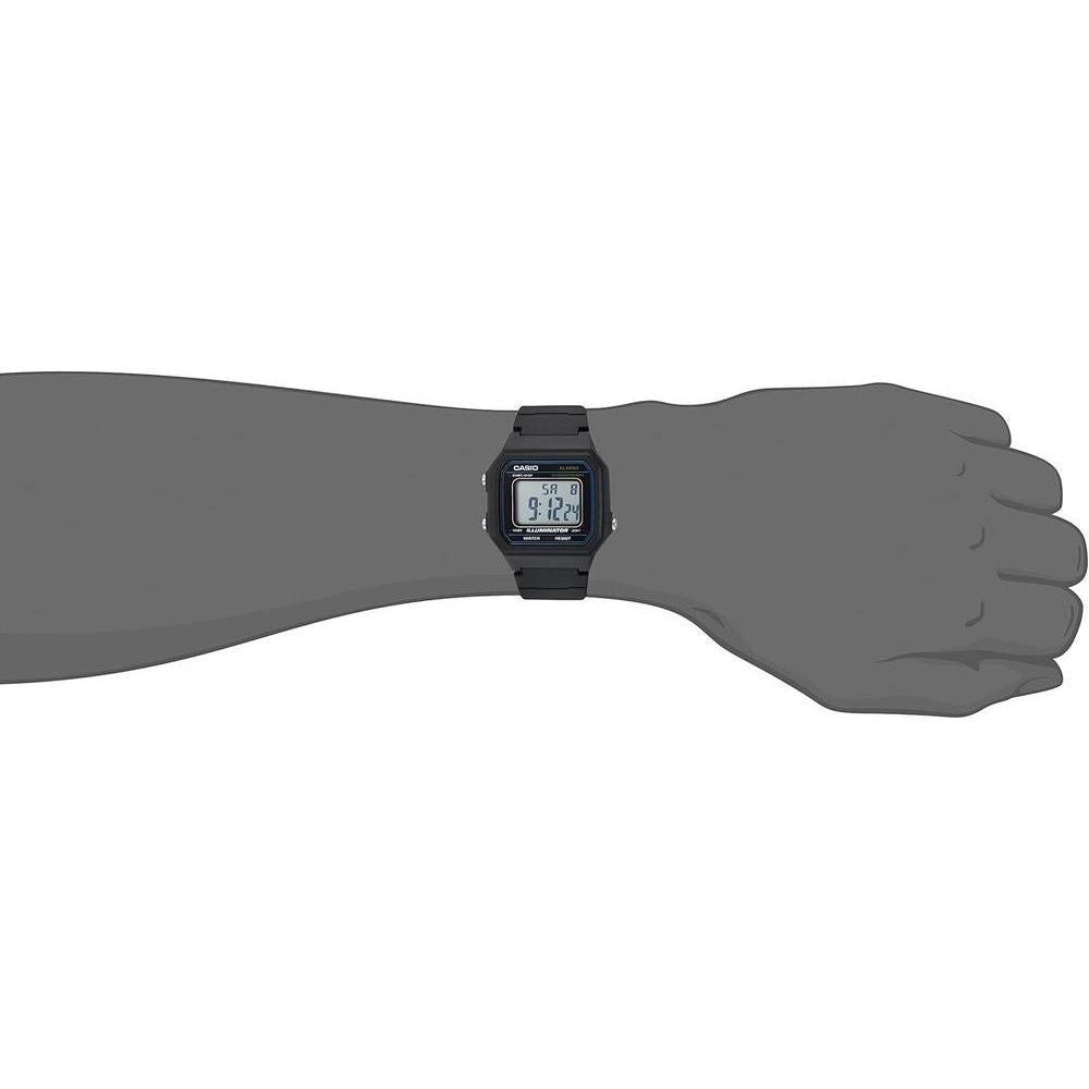 Casio Serie W217H Reloj Digital para Hombre, Resistente al Agua, Cronómetro, Retroiluminación LED, Alarma, Batería de 7 Años