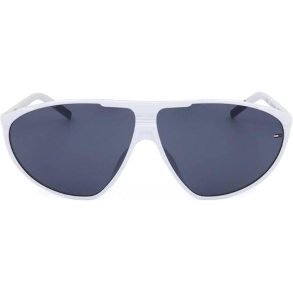 Tommy Hilfiger Gafas de sol ovaladas unisex con protección UV, diseño moderno en blanco y gris, estilo Tommy Jeans