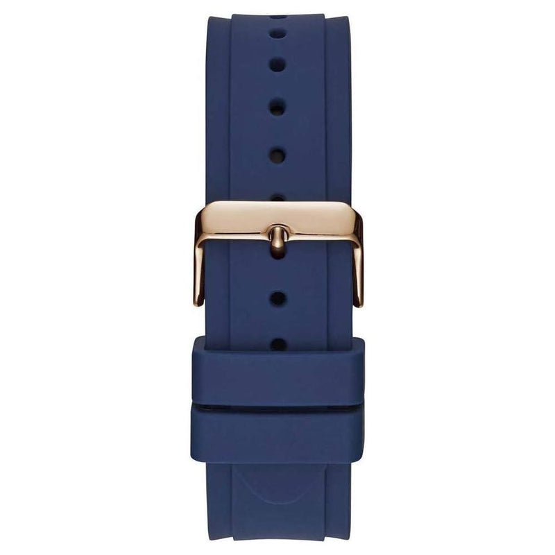 GUESS Reloj para hombre de cuarzo japonés con caja de acero inoxidable y correa de silicona resistente al agua 100 metros