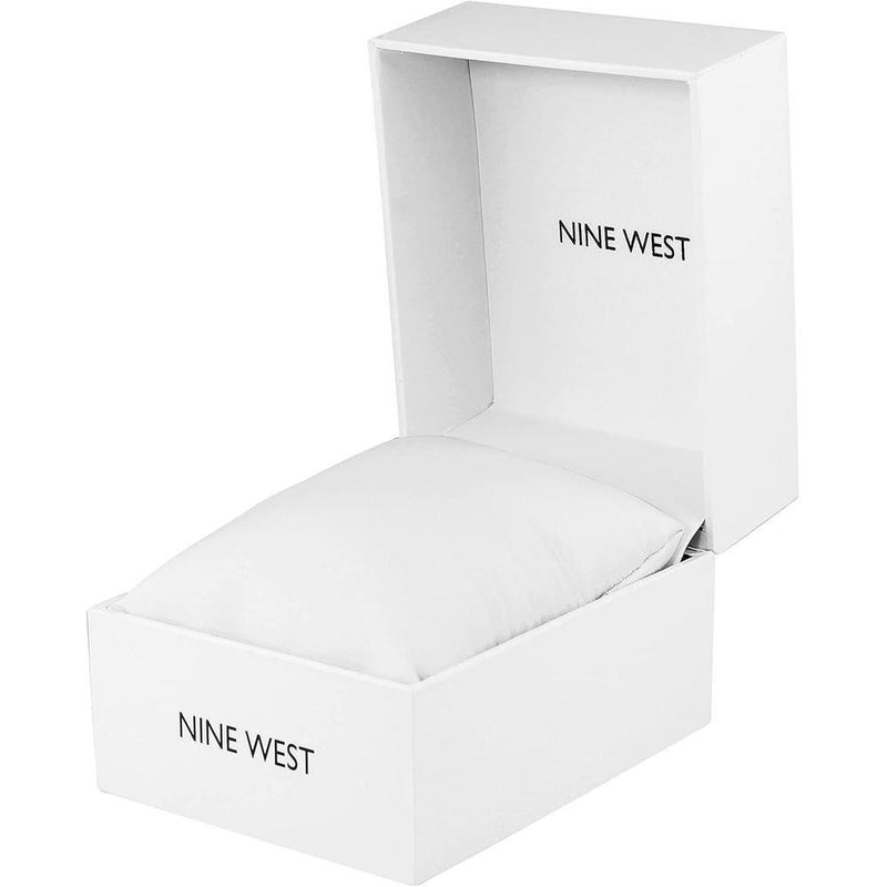 Nine West Reloj de pulsera Gunmetal elegante para mujer con pulsera metálica y esfera analógica
