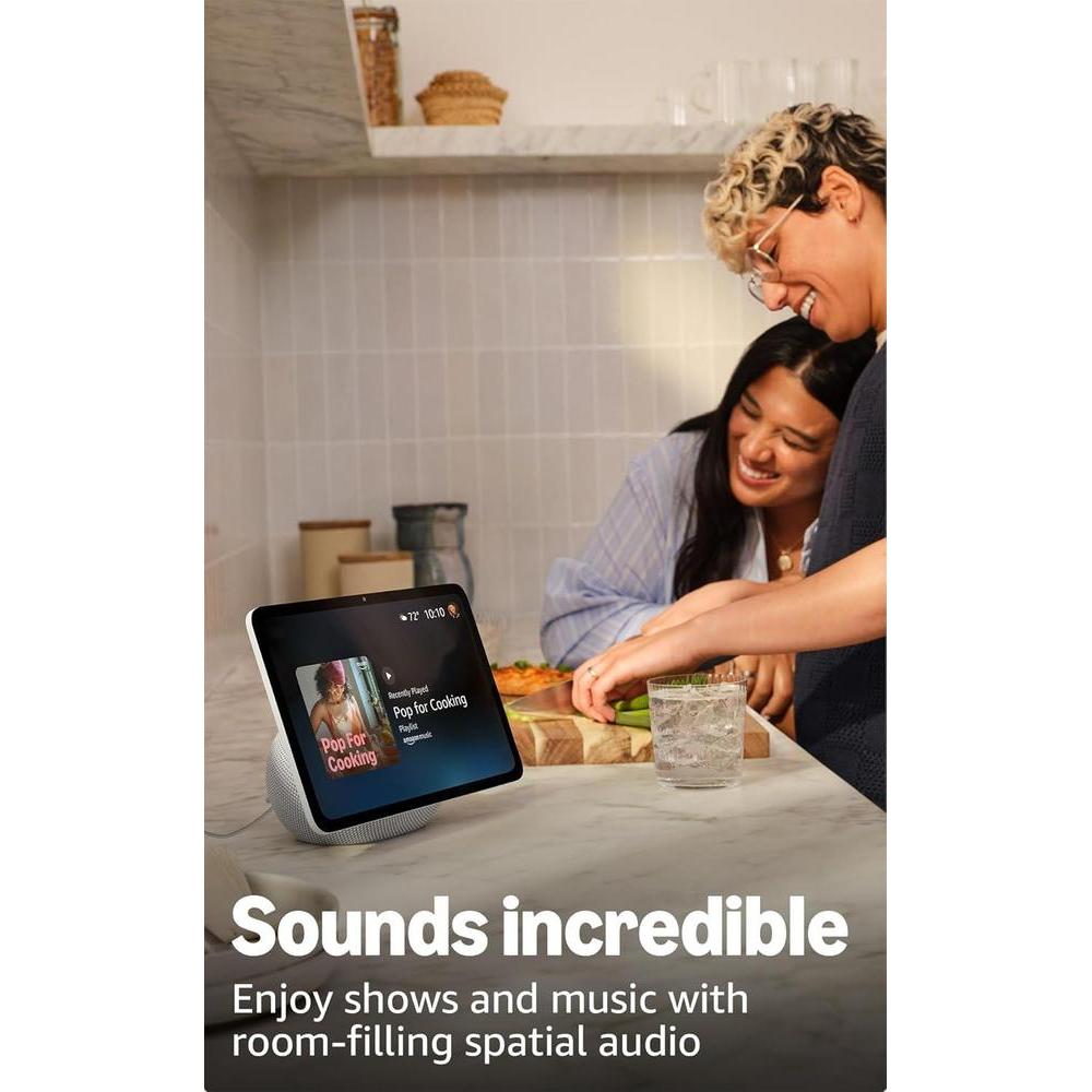 Amazon Echo Show 11 pantalla Full HD con más área de visualización y audio espacial, diseñado para Alexa, color blanco