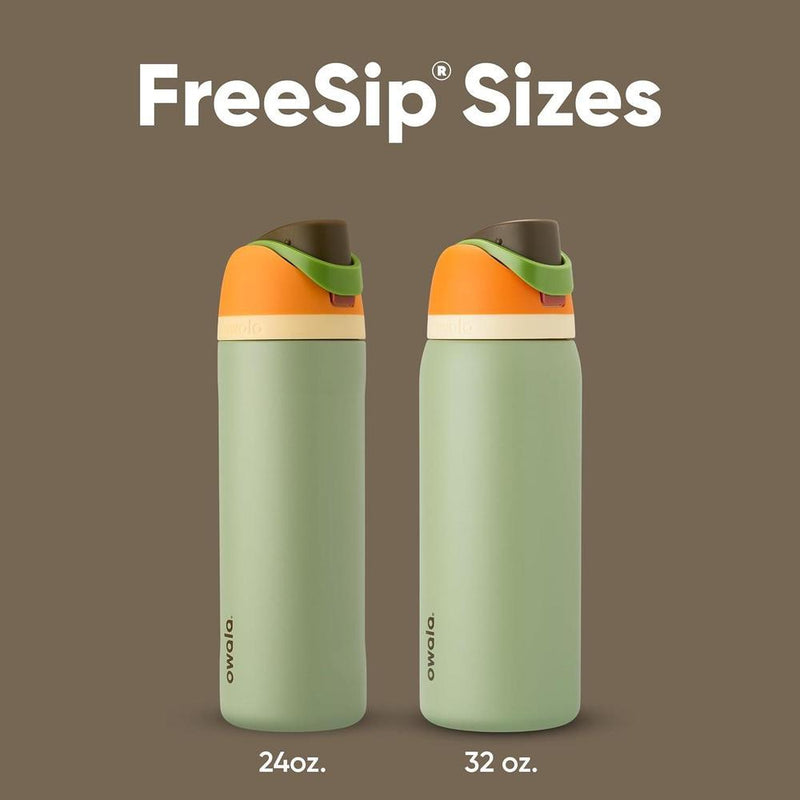 Botella de agua Owala FreeSip de acero inoxidable aislada, sin BPA, incluye sorbete, ideal para deportes y viajes