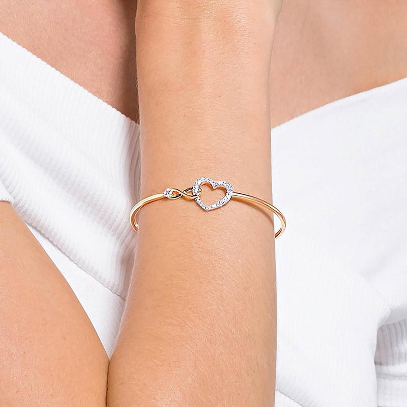 Swarovski Infinity Heart colección de joyas con collares y pulseras en oro rosa con cristales transparentes