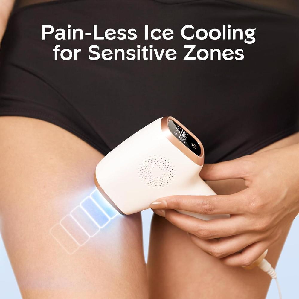 Depiladora IPL INNZA con cuidado de enfriamiento. 999,999 flashes y resultados duraderos, eliminador de vello sin dolor para mujeres