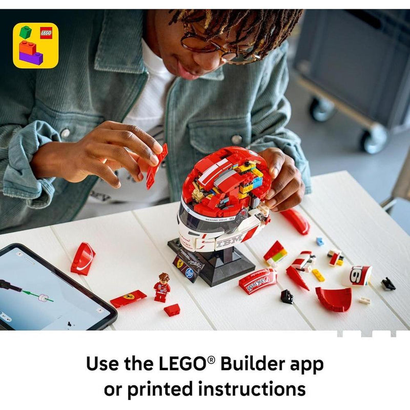 LEGO Scuderia Ferrari Charles Leclerc Casco - Juego de construcción para adolescentes y fanáticos de la F1