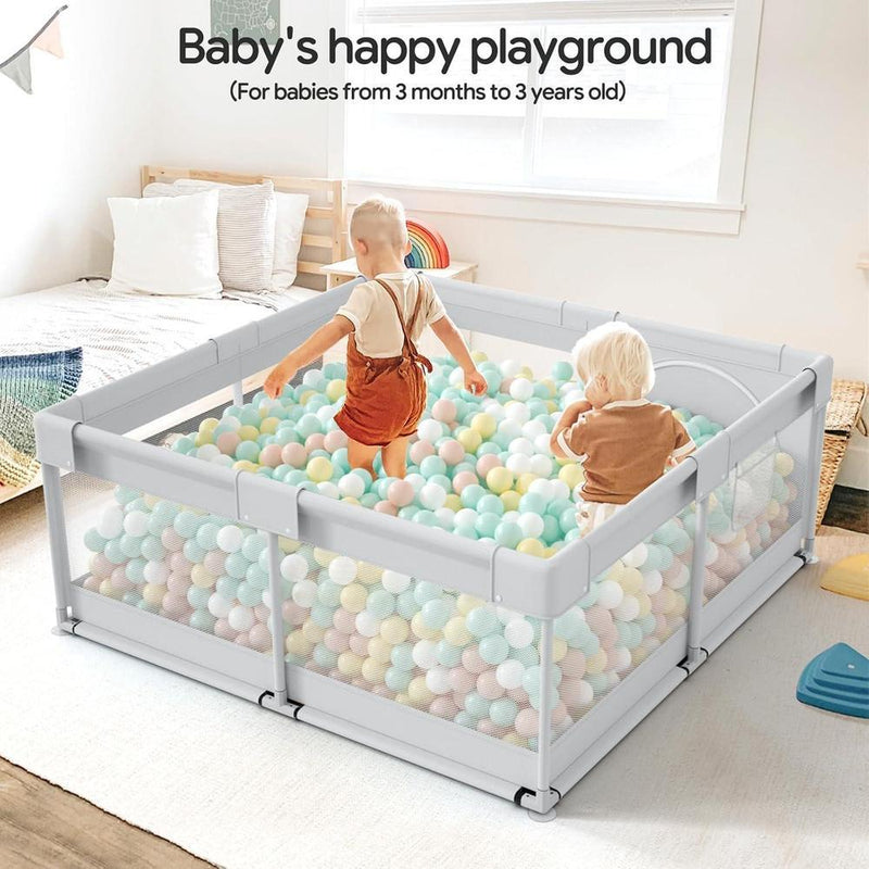 Fodoss Corralito Para Bebés, De 119,9 X 119,9 Cm Para Apartamento, Patio De Juegos, Valla