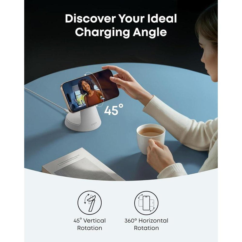 Anker MagSafe Cargador Compatible, Estación de Carga 3 en 1 MagGo, Soporte de Carga Nano para iPhone, Apple Watch y AirPods