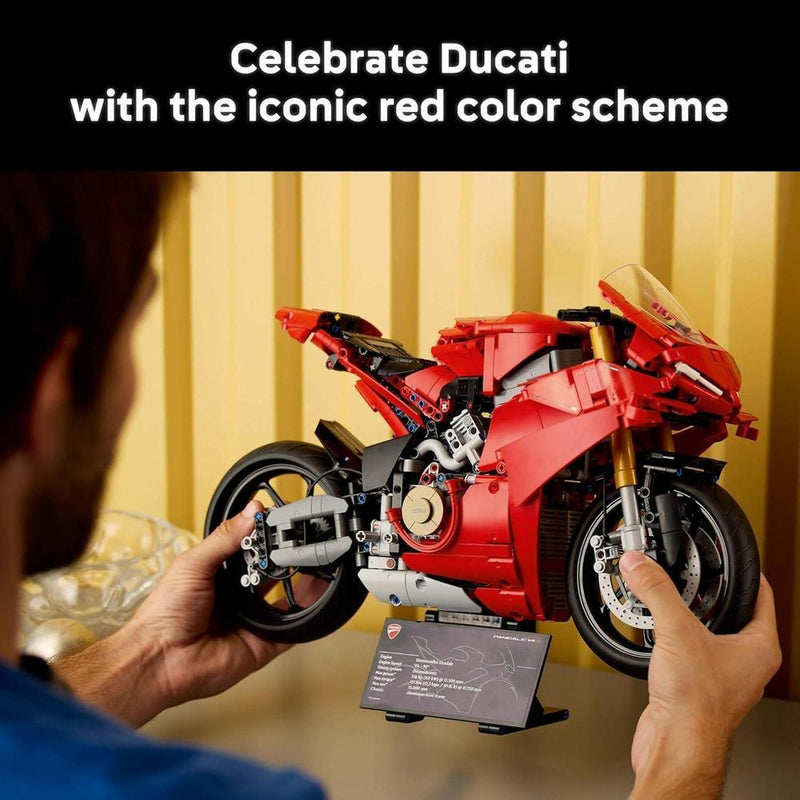LEGO Technic Ducati Panigale V4 S, set de construcción para adultos, idea de regalo con modelo detallado de moto