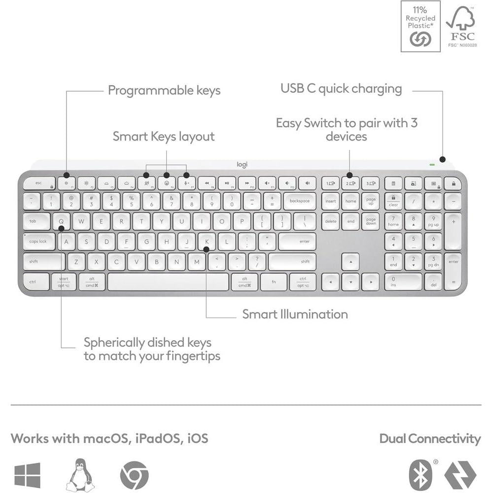 Logitech MX Keys S Teclado inalámbrico