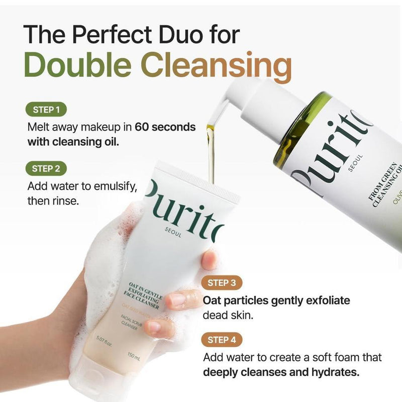 PURITO From Green Cleansing Oil: Removedor de Maquillaje Vegano y Sin Fragancia para Cara y Ojos