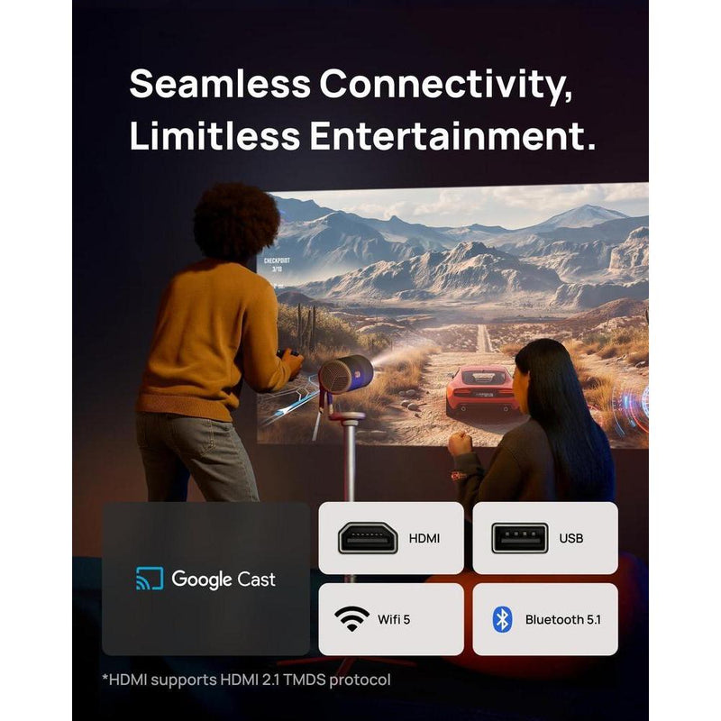 XGIMI MoGo 4 2025 Proyector portátil, soporte PowerBase, Google TV, Netflix, 360° ajustable, audio Harman Kardon