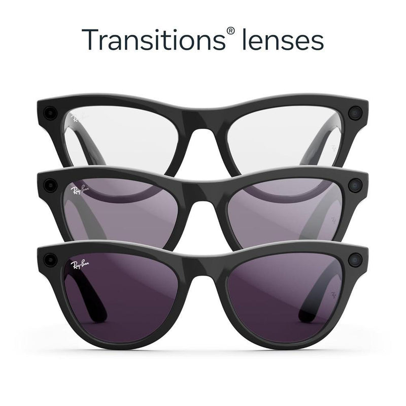 Ray-Ban Meta Gen 2 Skyler, gafas inteligentes AI estilo negro brillante con cámara 12 MP y lentes Transitions amatista