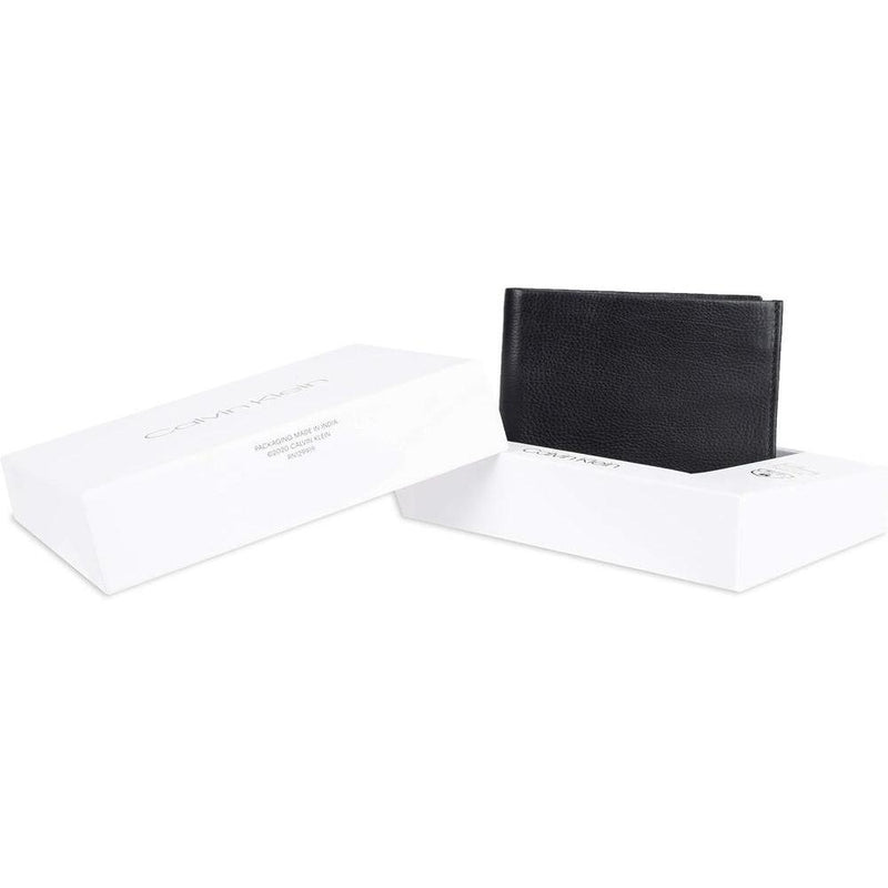 Calvin Klein Billetera plegable de piel RFID para hombre con múltiples ranuras para tarjetas e identificación