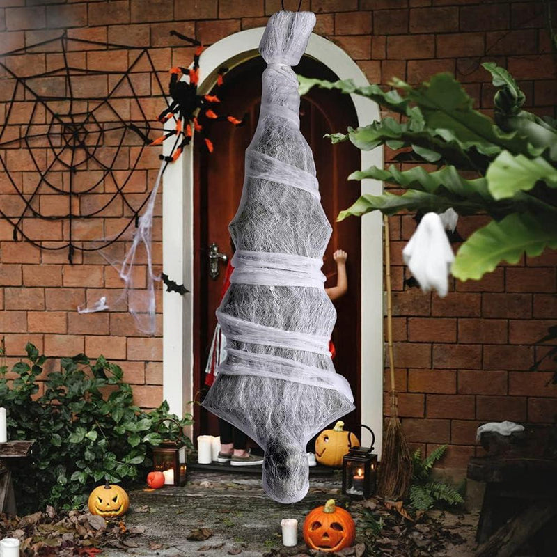NEWBEA Capullo De Halloween De 183cm Para Decoración Al Aire Libre, Cadáver Colgante De Miedo, Decoraciones De Patio Al Aire Libre