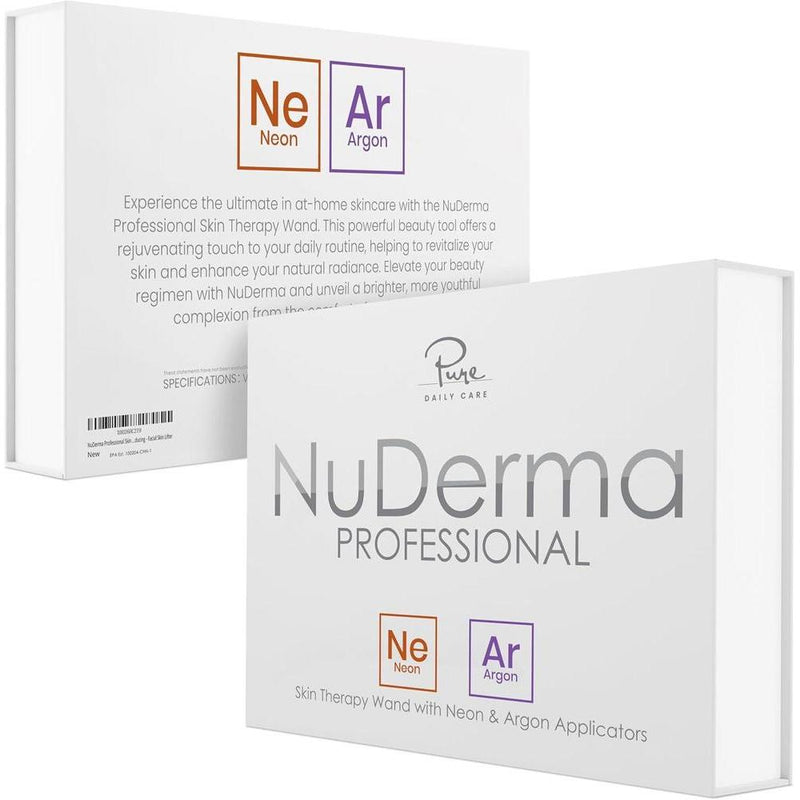 NuDerma Varita de terapia profesional - Máquina de terapia de la piel portátil con 6 varillas de neón y argón