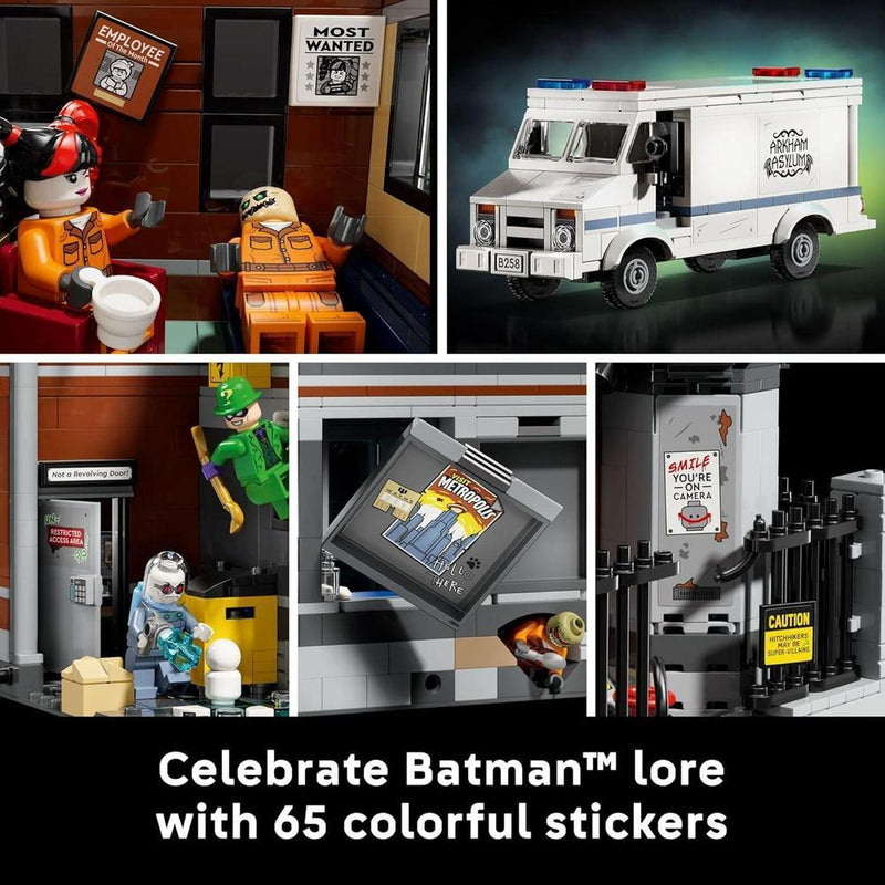 Set LEGO DC Batman Arkham Asylum para adultos, decoración de hogar u oficina, ideal para fans de cómics y películas, 76300