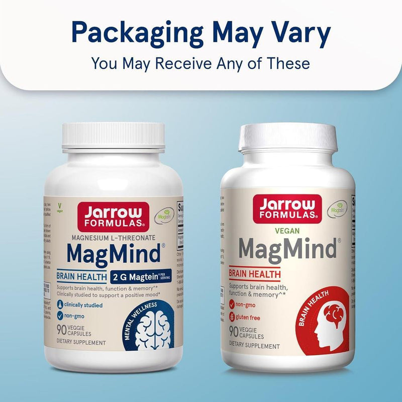Jarrow Formulas L-treonato de magnesio suplemento para soporte cerebral, 90 cápsulas veganas MagMind Magtein