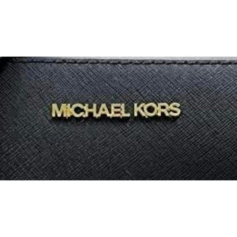 Michael Kors Bolso cruzado Jet Set para mujer con cierre superior de piel Saffiano y correa ajustable