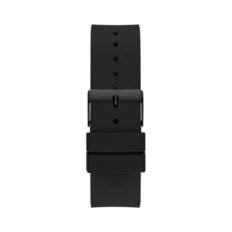 Reloj GUESS para hombre, correa de silicona, esfera negra, movimiento de cuarzo, resistente al agua y a golpes