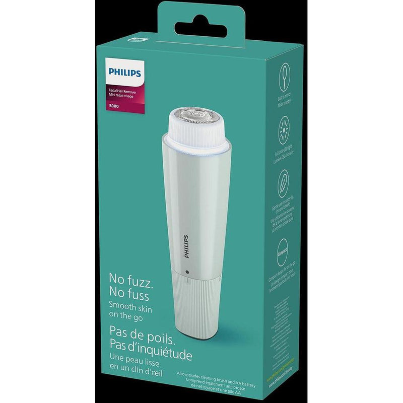 Philips Beauty Serie 5000 - Afeitadora eléctrica y peluquera personal para mujer, compacta e inalámbrica, cabeza hipoalergénica, depilación suave y rápida