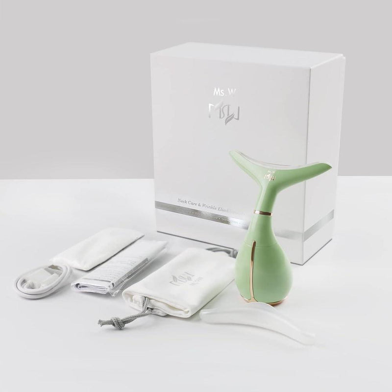 Ms.W Masajeador facial portátil eléctrico para cuidado de piel con 3 modos de masaje y calefacción para rostro y cuello