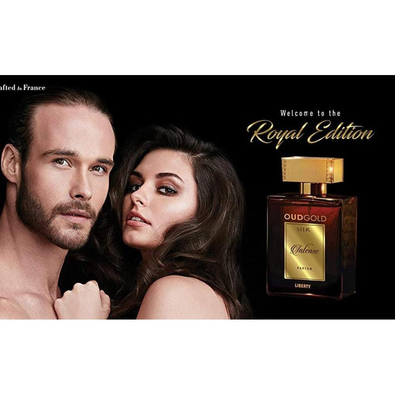Liberty Premium Oud Luxury Seductive Parfum para hombres y mujeres, diseñado en Francia con notas amaderadas de larga duración