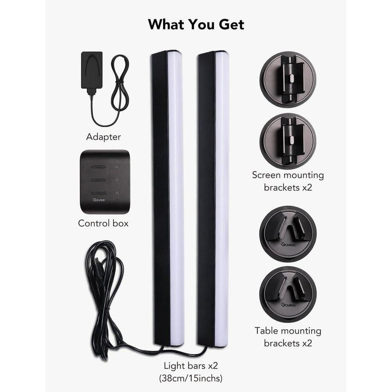 Barras de luz RGBIC con retroiluminación WiFi para TV de Govee, compatibles con Alexa y Google Assistant, múltiples opciones de colocación