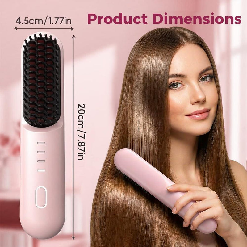 Go Brush - Pro inalámbrico con calor rápido, 3 ajustes de temperatura, cuidado iónico y cerámico, USB-C recargable