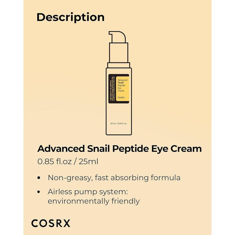 Crema para Contorno de Ojos con Mucina de Caracol y Péptidos
