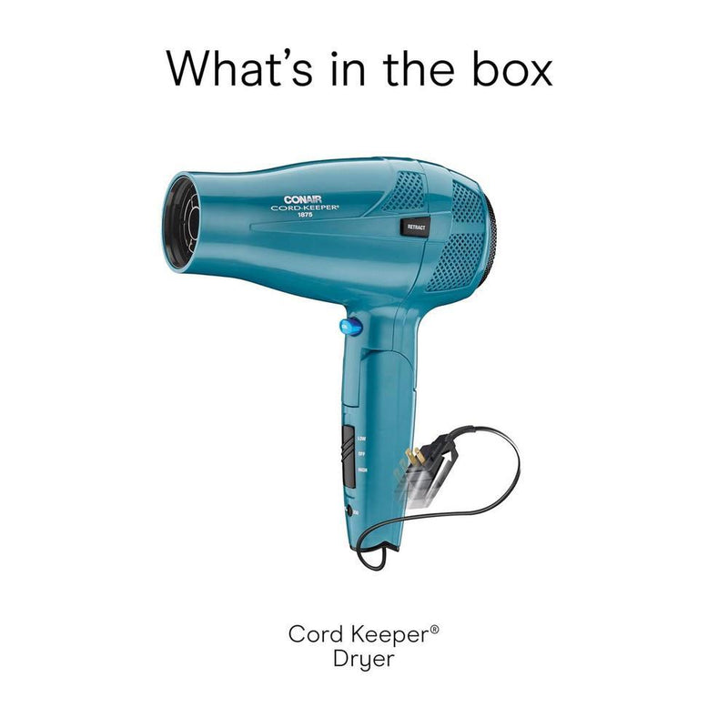 Secador de Pelo iónico Conair con Mango Plegable y Guardacables, Tecnología de Acondicionamiento Iónico, Modelo 289L