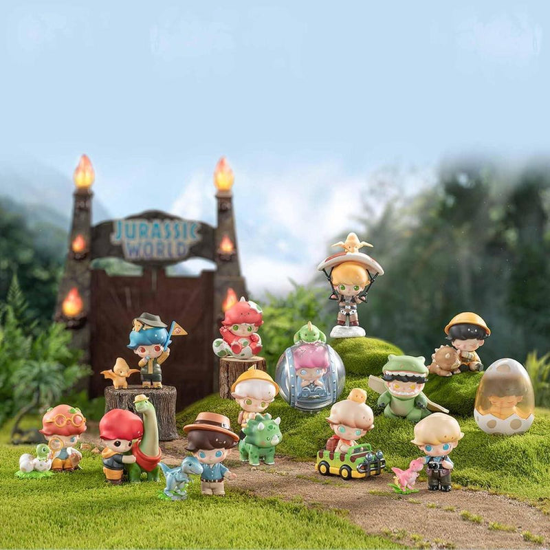 POP MART DIMOO Jurassic World Series, figuras de acción coleccionables en caja ciega de diseño aleatorio