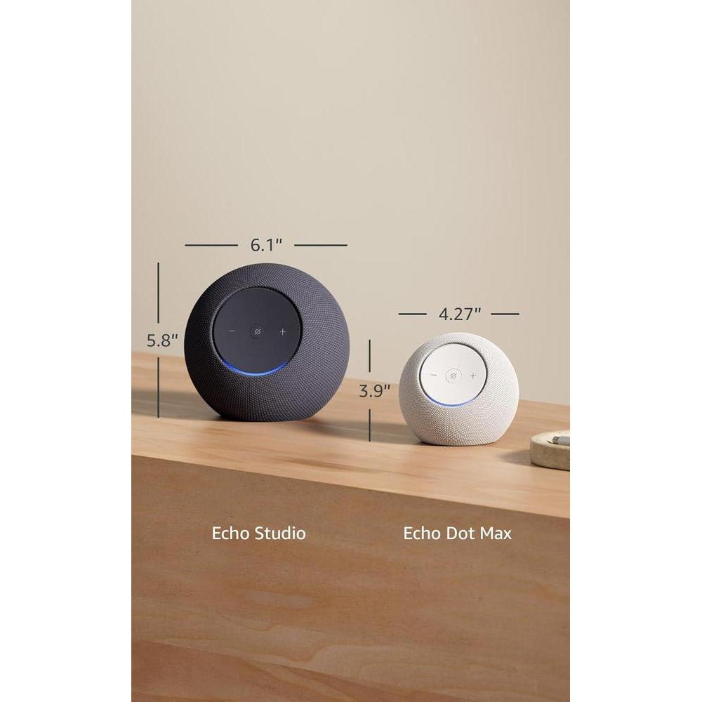 Amazon Echo Dot Max: bocina inteligente con Alexa, sonido envolvente y hub de Smart Home integrado, blanco glacial