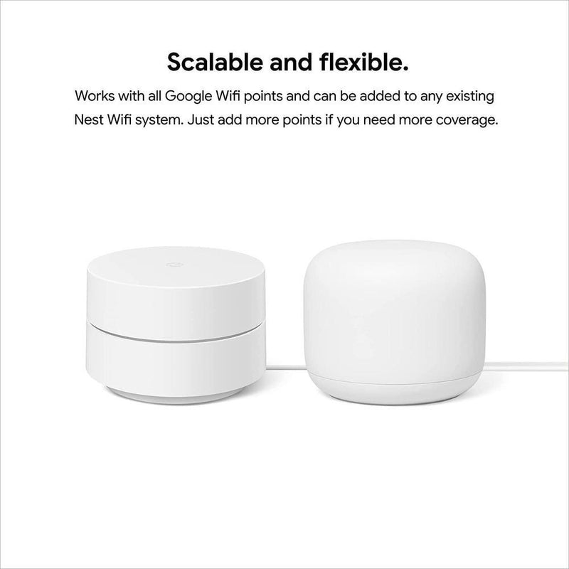 Router y extensor Nest WiFi con altavoz inteligente, compatible con Google WiFi, color blanco, paquete de 3