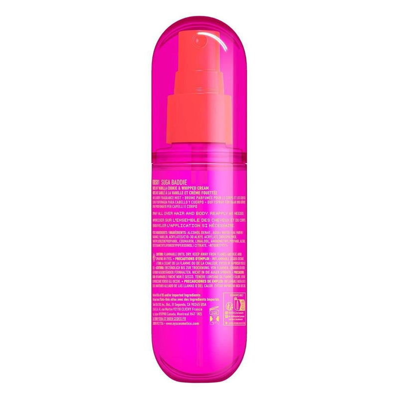 NYX Fragancia Suga Baddie para cabello y cuerpo, aroma a vainilla y crema batida, duradero, vegano y libre de crueldad