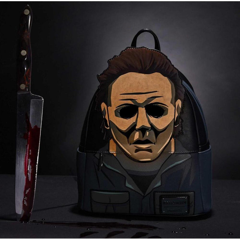 Loungefly Halloween Michael Myers Mini Mochila con detalles de diseño único y cuero vegano