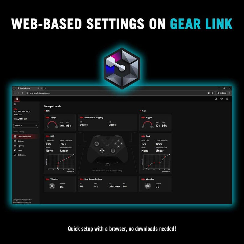 ASUS ROG Raikiri II Wireless Controller para Xbox Series, ROG Ally y PC con batería de larga duración