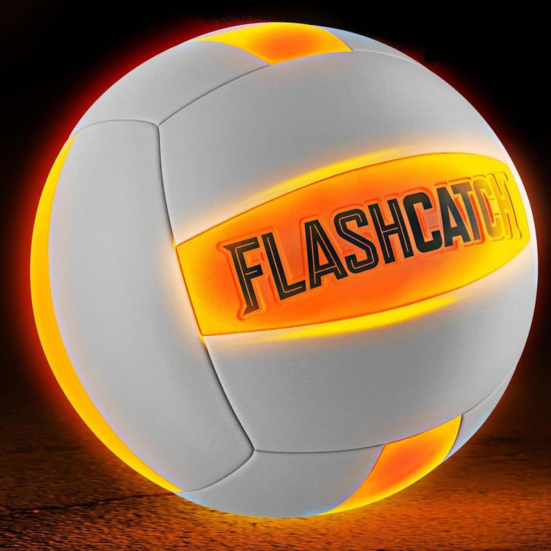 Pelota de voleibol iluminada que brilla en la oscuridad