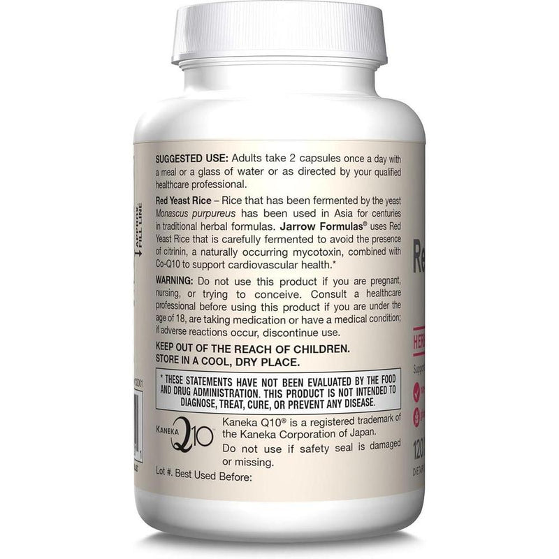 Jarrow Formulas Arroz de Levadura Roja y CoQ10, Suplemento Dietético Herbal para la Salud del Corazón