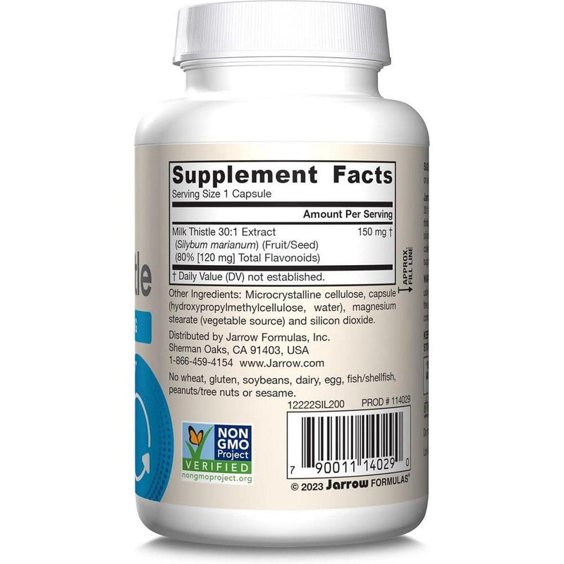Suplemento de Cardo Mariano Jarrow Formulas 150mg, Extracto Estandarizado a Flavonoides para Salud Hepática