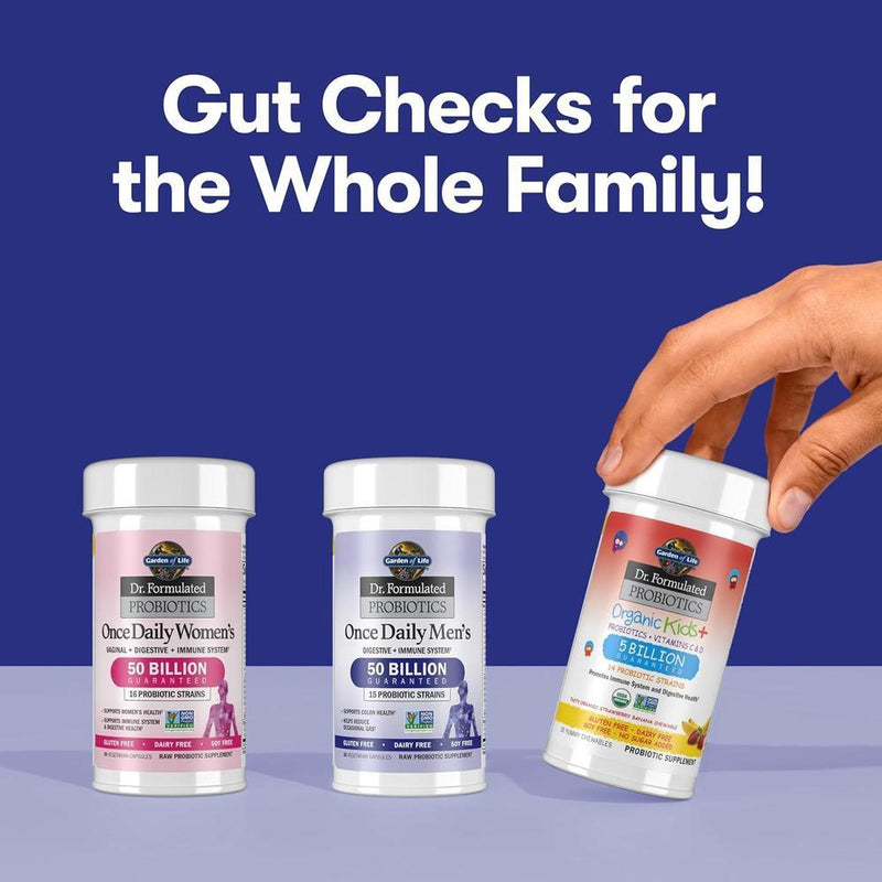 Garden of Life Probióticos para Hombres formulado con 50 mil millones de CFU, 15 Probiotics y fibra prebiótica orgánica