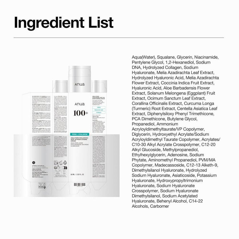 Hidratante facial ANUA PDRN de ácido hialurónico y colágeno, con ADN de salmón, ideal para piel de vidrio, cuidado coreano