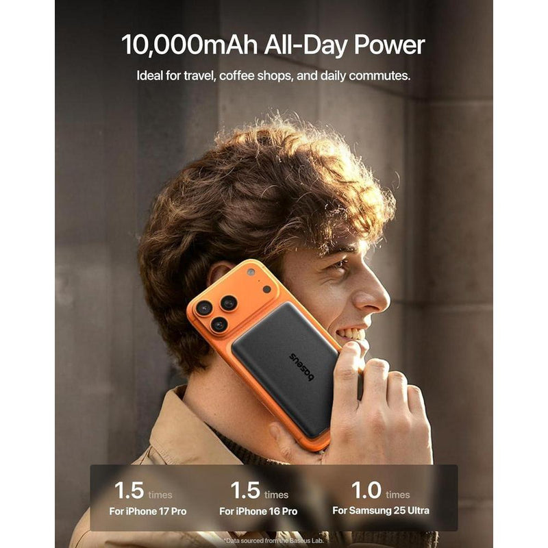 Baseus Picogo Magsafe Power Bank, cargador portátil magnético con carga rápida inalámbrica USB-C para iPhone y más dispositivos