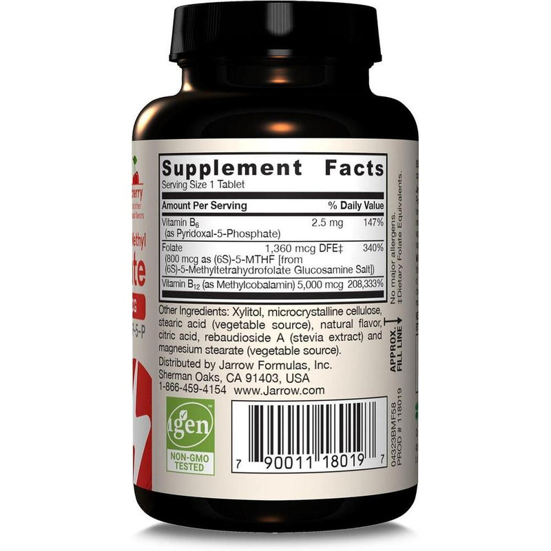 Pastillas de Metil B-12 con Folato de metilo y Piridoxal-5-fosfato para apoyo celular y cardiovascular