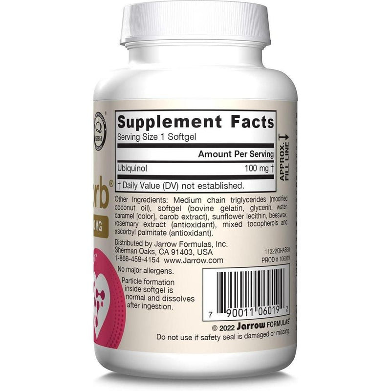 Suplemento QH en gomitas de Jarrow Formulas con alta absorción, apoyo energético y antioxidante para salud cardiovascular